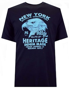 Espionage New York Eagle Print T-Shirt Navy
